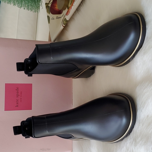 kate spade Shoes - Katespade Carry Over Rainbootie Star Black Size 8B